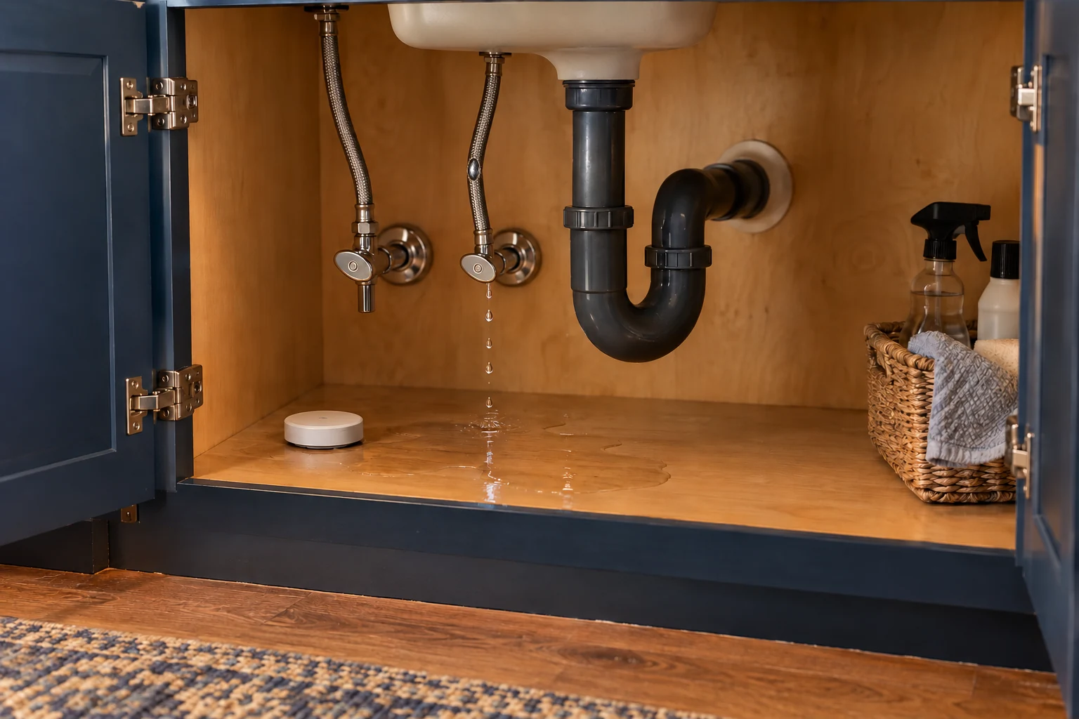 Illustrative kitchen leak scenario